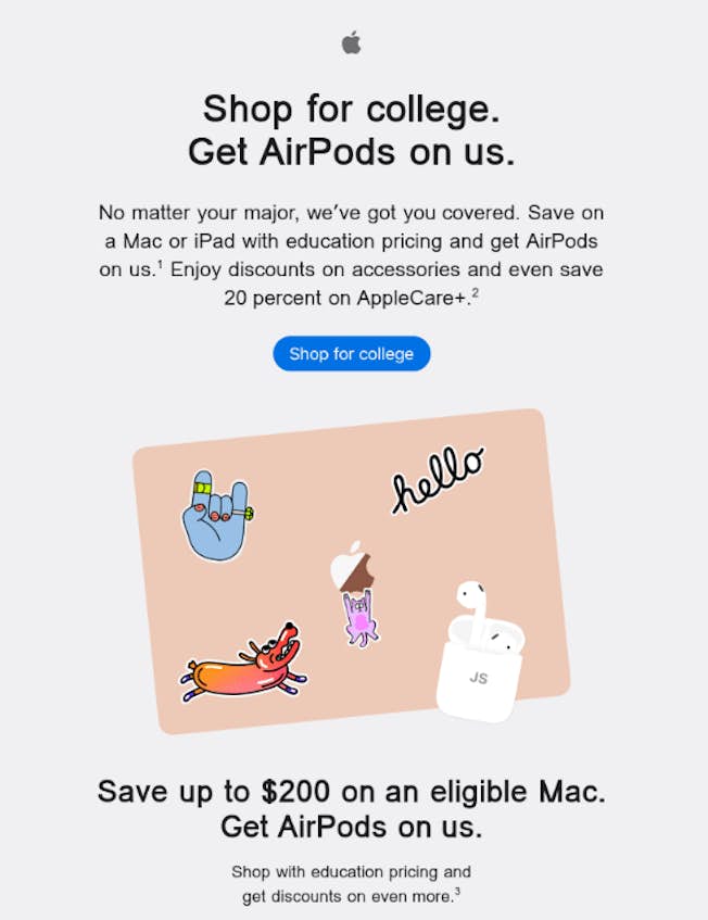 Apple airpods email