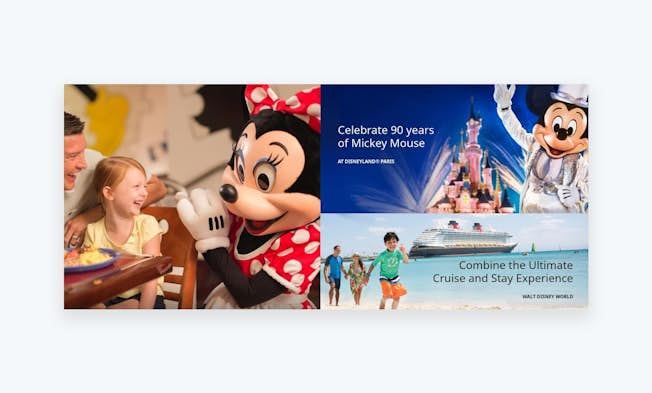These promotional images demonstrate the magic of the Disney brand. Source: Disney digital channels