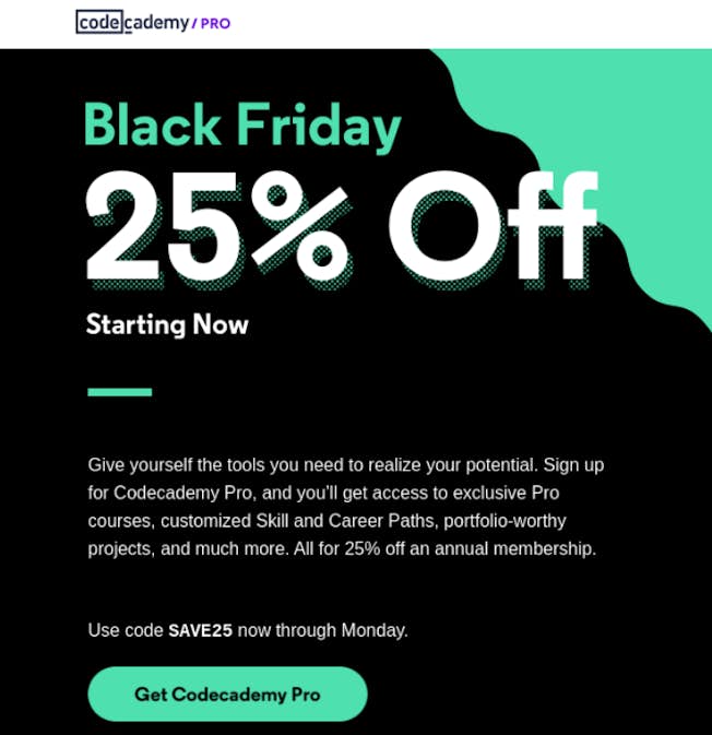 Codeacademy Black Friday deal