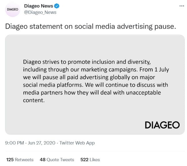 Diageo statement