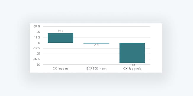 CX o experiencia del cliente en el entorno digital para 2022 8 Figura 5: Análisis S & P500. Fuente: marca de agua CX o Experiencia del cliente