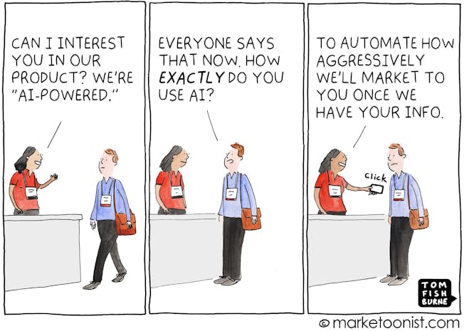 Marketoonist cartoon on AI washing