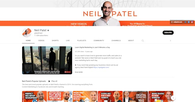 Neil Patel YouTube