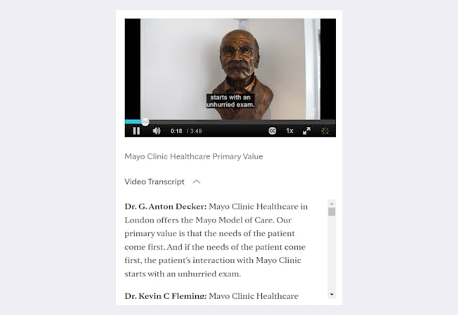 Screenshot from Mayoclinic video