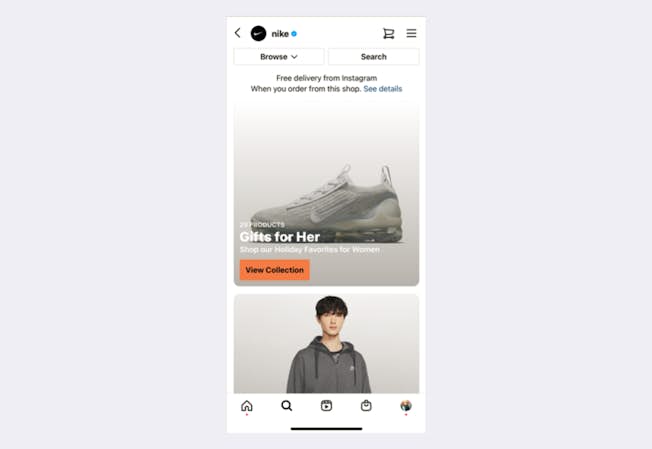 Nike collections on Instagram