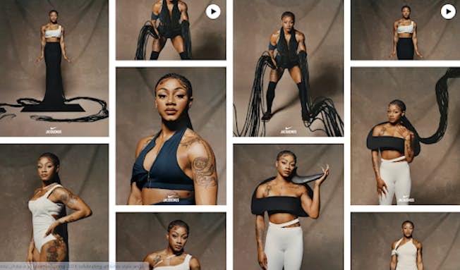 Screenshot of Nike Jacquemus campaign, nike.com