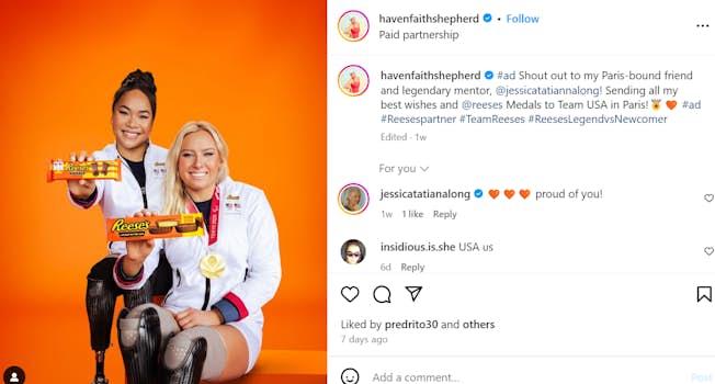 Image of Haven Shepherd as Reese's brand ambassador