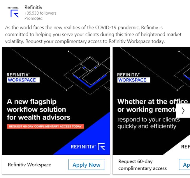 Refinitiv LinkedIn ad