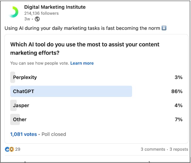 LinkedIn poll