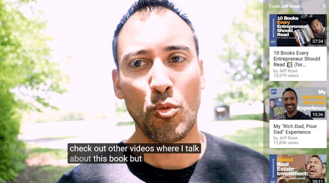 Jeff Rose card example on YouTube