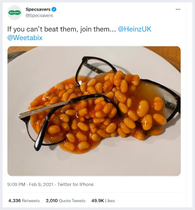 Specsavers and Weetabix on Twitter