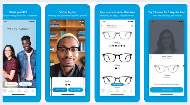 Warby Parker AR try on tool