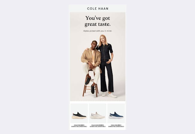 Cole Haan email example