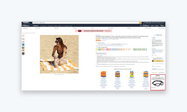 This screenshot shows an example of a Product Display ad. Source: www.amazon.com