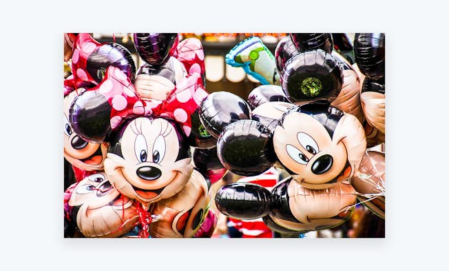 Minnie Mouse and Mickey Mouse balloons. Source: https://pixabay.com/en/disney-balloons-minnie-mouse-680246/