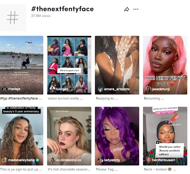 #thenextfentyface TikTok campaign