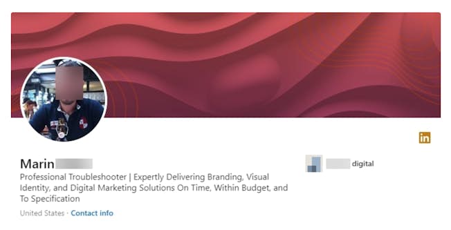 Example of a LinkedIn headline. Source: Jobscan