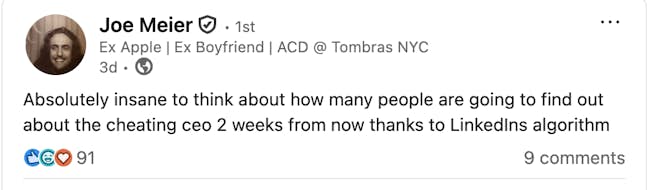 LinkedIn user commenting on the effects of LinkedIn’s algorithm change